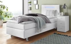 COLLECTION AB Boxspringbett »London, inklusive Topper und Kissen, mit LED-Beleuchtung« Boxspringbett erhältlich in 90cmx200cm, 140cmx200cm & 180cmx200cm