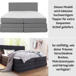 COLLECTION AB Boxspringbett »Ninoni« inkl. Bettkasten, Topper und wahlweise mit LED-Beleuchtung