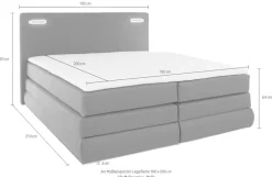 COLLECTION AB Boxspringbett »Ninoni« inkl. Bettkasten, Topper und wahlweise mit LED-Beleuchtung