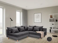 COLLECTION AB Ecksofa »Anton L-Form, B: 201 cm« 5 Zierkissen, Federkern