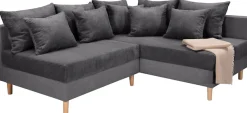 COLLECTION AB Ecksofa »Anton L-Form, B: 201 cm« 5 Zierkissen, Federkern