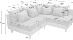 COLLECTION AB Ecksofa »Anton L-Form, B: 201 cm« 5 Zierkissen, Federkern
