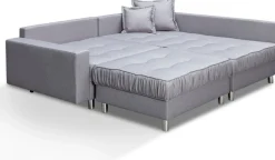 COLLECTION AB Ecksofa »Cannes L-Form, B: 215 cm« Set: Sofa & Hocker, 2 Zierkissen, Federkern