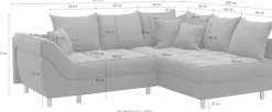 COLLECTION AB Ecksofa »Innsbruck L-Form, B: 247 cm« 3 Zierkissen, Federkern