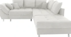 COLLECTION AB Ecksofa »Innsbruck L-Form, B: 247 cm« Set: Sofa & Hocker, 3 Zierkissen, Federkern