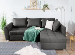 COLLECTION AB Ecksofa »Jana L-Form, B: 220 cm« Schlaffunktion, Bettkasten & 1 Zierkissen, Federkern