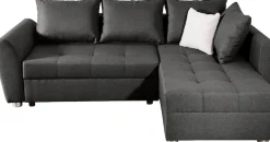 COLLECTION AB Ecksofa »Jana L-Form, B: 220 cm« Schlaffunktion, Bettkasten & 1 Zierkissen, Federkern