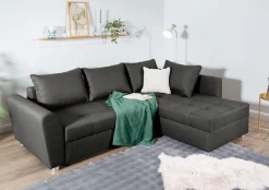 COLLECTION AB Ecksofa »Jana L-Form, B: 220 cm« Schlaffunktion, Bettkasten & 1 Zierkissen, Federkern