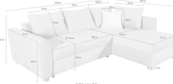 COLLECTION AB Ecksofa »Jana L-Form, B: 220 cm« Schlaffunktion, Bettkasten & 1 Zierkissen, Federkern