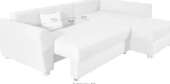 COLLECTION AB Ecksofa »Jana L-Form, B: 220 cm« Schlaffunktion, Bettkasten & 1 Zierkissen, Federkern