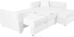 COLLECTION AB Ecksofa »Jana L-Form, B: 220 cm« Schlaffunktion, Bettkasten & 1 Zierkissen, Federkern