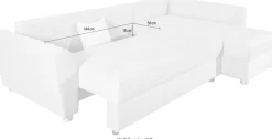COLLECTION AB Ecksofa »Jana XL L-Form, B: 250 cm« Schlaffunktion, Bettkasten & 1 Zierkissen, Federkern
