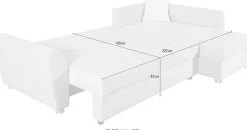 COLLECTION AB Ecksofa »Jana XL L-Form, B: 250 cm« Schlaffunktion, Bettkasten & 1 Zierkissen, Federkern