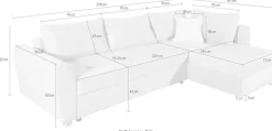 COLLECTION AB Ecksofa »Jana XL L-Form, B: 250 cm« Schlaffunktion, Bettkasten & 1 Zierkissen, Federkern