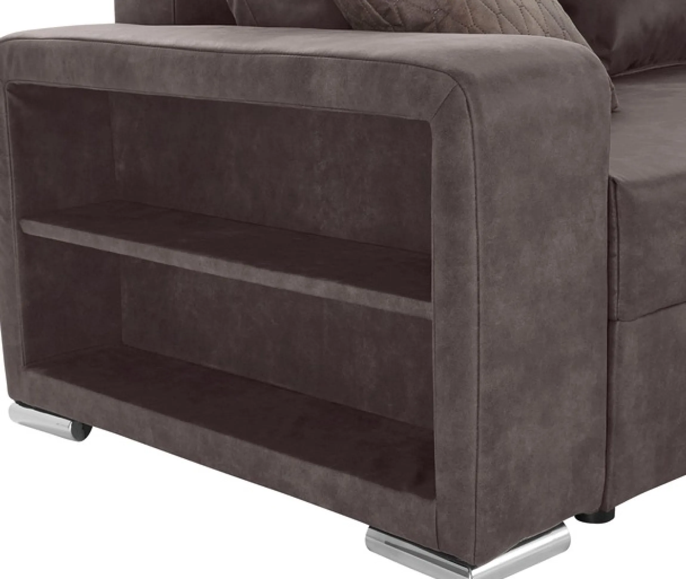 COLLECTION AB Ecksofa »John L-Form, B: 226 cm« Schlaffunktion, Bettkasten, Regalelement & 2 Zierkissen, Federkern