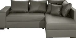 COLLECTION AB Ecksofa »John L-Form, B: 226 cm, Schlaffunktion & Bettkasten« Regalelement mit Licht, Couch mit Federkern, 2 Zierkissen