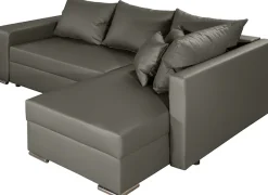 COLLECTION AB Ecksofa »John L-Form, B: 226 cm, Schlaffunktion & Bettkasten« Regalelement mit Licht, Couch mit Federkern, 2 Zierkissen