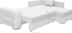 COLLECTION AB Ecksofa »John L-Form, B: 226 cm, Schlaffunktion & Bettkasten« Regalelement mit Licht, Couch mit Federkern, 2 Zierkissen