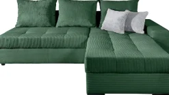 COLLECTION AB Ecksofa »Josy L-Form, B: 214 cm in Cord, Cord-Mix« Schlaffunktion, Bettkasten & 2 Zierkissen, Federkern