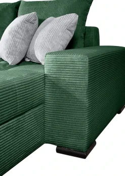 COLLECTION AB Ecksofa »Josy L-Form, B: 214 cm in Cord, Cord-Mix« Schlaffunktion, Bettkasten & 2 Zierkissen, Federkern