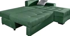 COLLECTION AB Ecksofa »Josy L-Form, B: 214 cm in Cord, Cord-Mix« Schlaffunktion, Bettkasten & 2 Zierkissen, Federkern