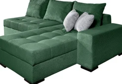 COLLECTION AB Ecksofa »Josy L-Form, B: 214 cm in Cord, Cord-Mix« Schlaffunktion, Bettkasten & 2 Zierkissen, Federkern