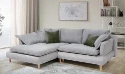 COLLECTION AB Ecksofa »Mandela L-Form, B: 264 cm« Schlaffunktion, Bettkasten & 5 Zierkissen, Federkern