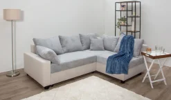 COLLECTION AB Ecksofa »Parma L-Form, B: 224 cm« Schlaffunktion, Bettkasten & 2 Zierkissen, Federkern