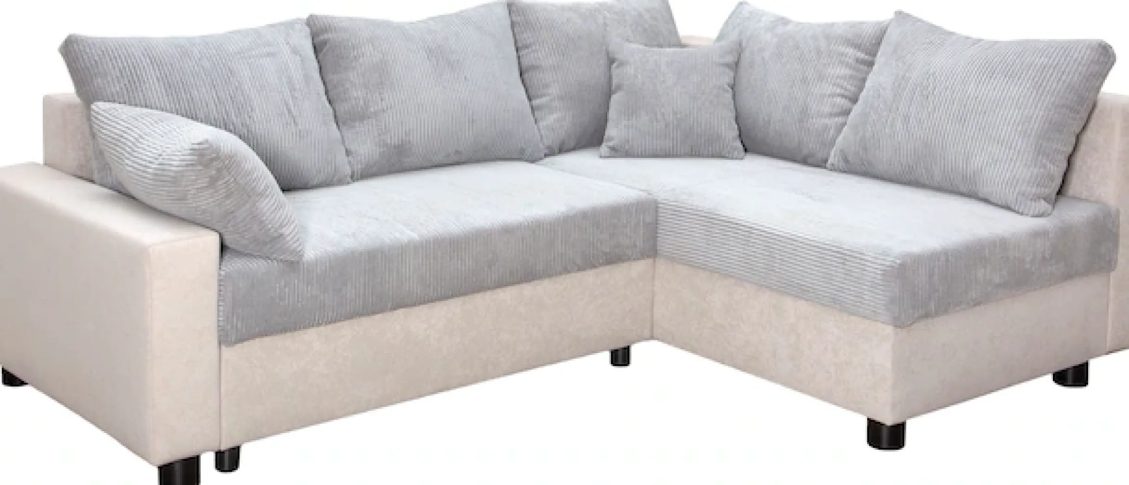 COLLECTION AB Ecksofa »Parma L-Form, B: 224 cm« Schlaffunktion, Bettkasten & 2 Zierkissen, Federkern