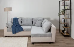 COLLECTION AB Ecksofa »Parma L-Form, B: 224 cm« Schlaffunktion, Bettkasten & 2 Zierkissen, Federkern