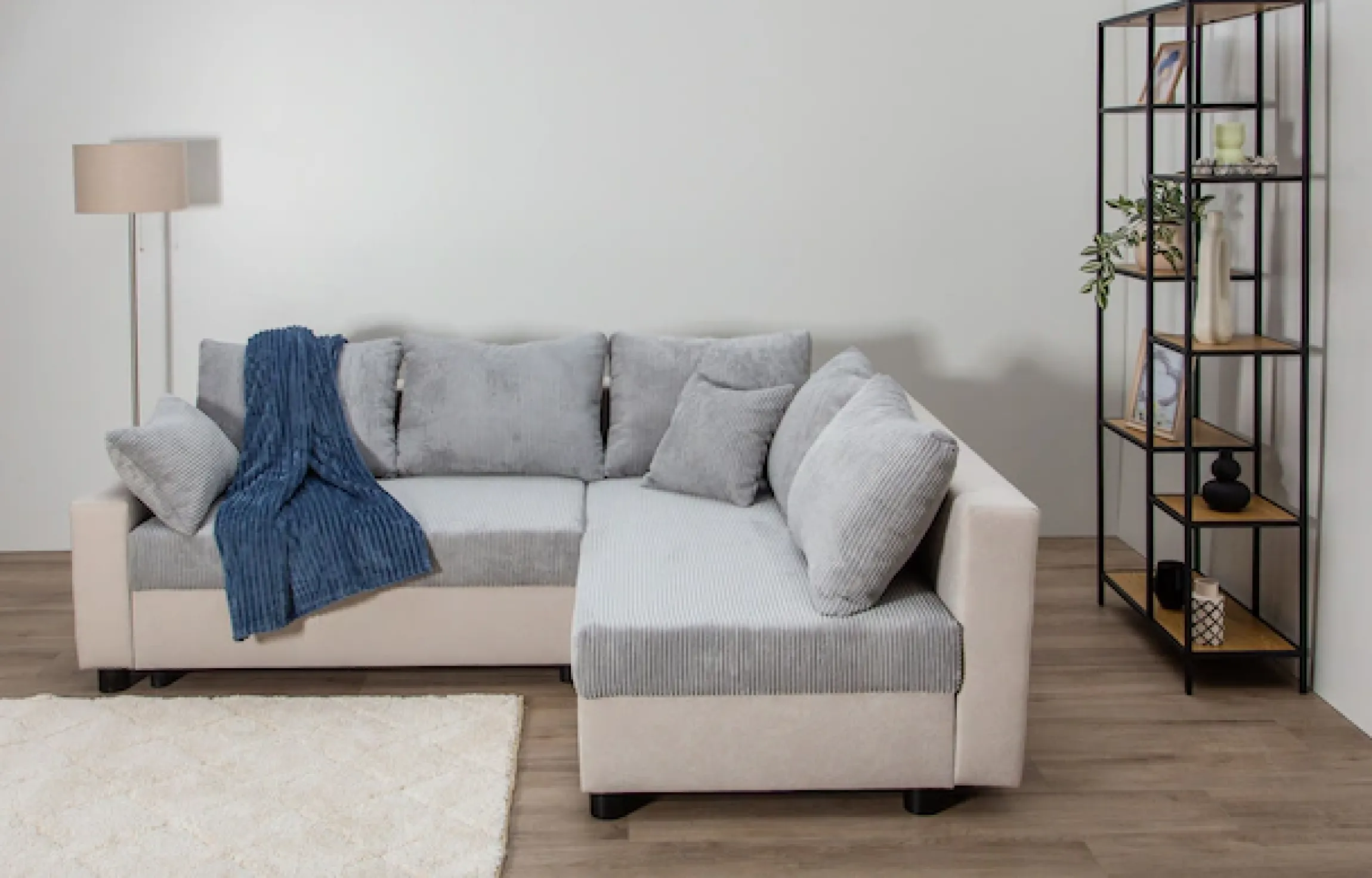 COLLECTION AB Ecksofa »Parma L-Form, B: 224 cm« Schlaffunktion, Bettkasten & 2 Zierkissen, Federkern