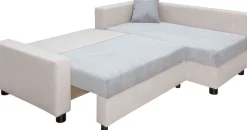 COLLECTION AB Ecksofa »Parma L-Form, B: 224 cm« Schlaffunktion, Bettkasten & 2 Zierkissen, Federkern