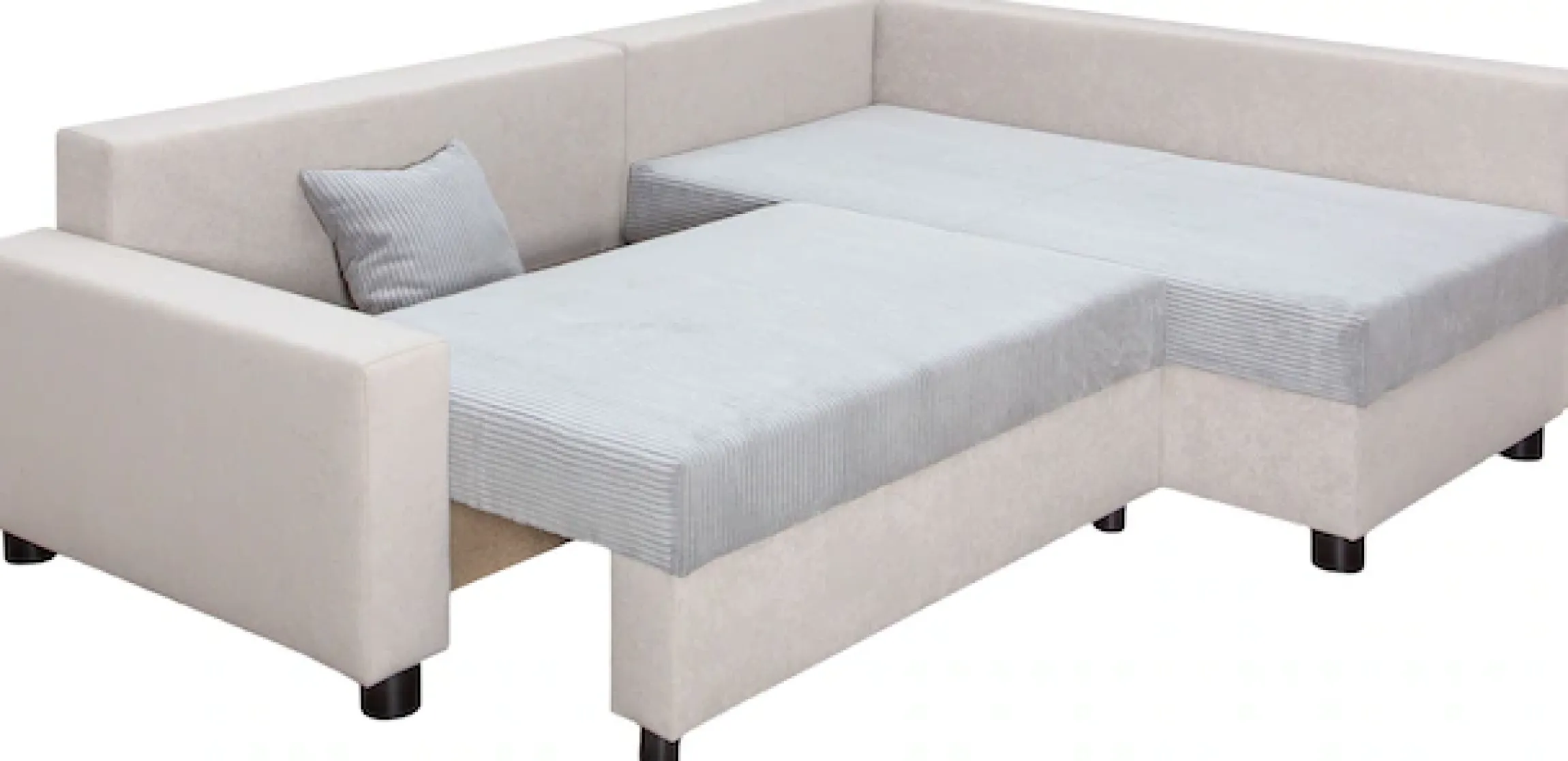 COLLECTION AB Ecksofa »Parma L-Form, B: 224 cm« Schlaffunktion, Bettkasten & 2 Zierkissen, Federkern