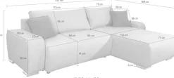COLLECTION AB Ecksofa »Pia L-Form, B: 237 cm« Schlaffunktion, Bettkasten & 2 Zierkissen, Federkern