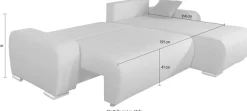 COLLECTION AB Ecksofa »Pia L-Form, B: 237 cm« Schlaffunktion, Bettkasten & 2 Zierkissen, Federkern