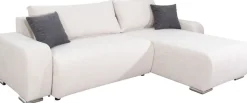 COLLECTION AB Ecksofa »Pia L-Form, B: 237 cm« Schlaffunktion, Bettkasten & 2 Zierkissen, Federkern
