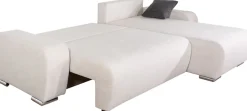 COLLECTION AB Ecksofa »Pia L-Form, B: 237 cm« Schlaffunktion, Bettkasten & 2 Zierkissen, Federkern