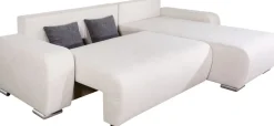 COLLECTION AB Ecksofa »Pia L-Form, B: 237 cm« Schlaffunktion, Bettkasten & 2 Zierkissen, Federkern