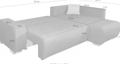 COLLECTION AB Ecksofa »Poppy L-Form, B: 227 cm« Schlaffunktion, Bettkasten & 1 Zierkissen