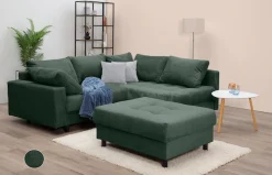 COLLECTION AB Ecksofa »Toni L-Form, B: 215 cm, XXL-Liegefläche 178x190 cm mit Hocker« Set: Sofa & Hocker, 2 Zierkissen, Federkern, frei stellbar