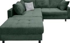 COLLECTION AB Ecksofa »Toni L-Form, B: 215 cm, XXL-Liegefläche 178x190 cm mit Hocker« Set: Sofa & Hocker, 2 Zierkissen, Federkern, frei stellbar