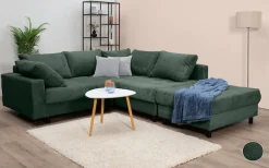 COLLECTION AB Ecksofa »Toni L-Form, B: 215 cm, XXL-Liegefläche 178x190 cm mit Hocker« Set: Sofa & Hocker, 2 Zierkissen, Federkern, frei stellbar