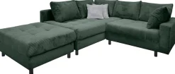 COLLECTION AB Ecksofa »Toni L-Form, B: 215 cm, XXL-Liegefläche 178x190 cm mit Hocker« Set: Sofa & Hocker, 2 Zierkissen, Federkern, frei stellbar