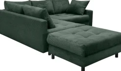 COLLECTION AB Ecksofa »Toni L-Form, B: 215 cm, XXL-Liegefläche 178x190 cm mit Hocker« Set: Sofa & Hocker, 2 Zierkissen, Federkern, frei stellbar