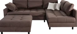 COLLECTION AB Ecksofa »Toni XL L-Form 274 cm« Set: Sofa & Hocker, 2 Zierkissen, Bonell-Federkern