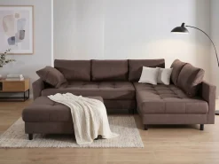 COLLECTION AB Ecksofa »Toni XL L-Form 274 cm« Set: Sofa & Hocker, 2 Zierkissen, Bonell-Federkern