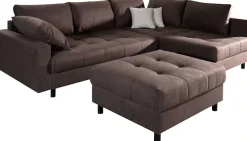 COLLECTION AB Ecksofa »Toni XL L-Form 274 cm« Set: Sofa & Hocker, 2 Zierkissen, Bonell-Federkern