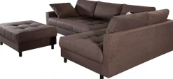 COLLECTION AB Ecksofa »Toni XL L-Form 274 cm« Set: Sofa & Hocker, 2 Zierkissen, Bonell-Federkern