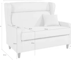 COLLECTION AB Ohrensessel »Mike, B: 130 cm, Sitzhöhe: 49 cm« 1 Zierkissen