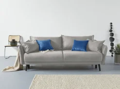 COLLECTION AB Schlafsofa »Asra, B: 228 cm, Liegel. 145x192 cm« Schlaffunktion, Bettkasten, Taschen & 2 Zierkissen, Federkern